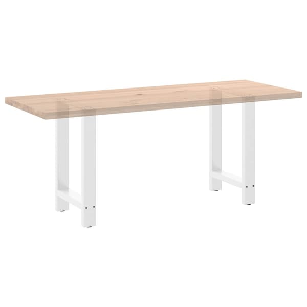 Matbordsben vita 2 st 60x(72-73) cm stål