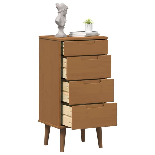 Kommode MOLDE Karamell 40 x 35 x 82 cm Massiv furu
