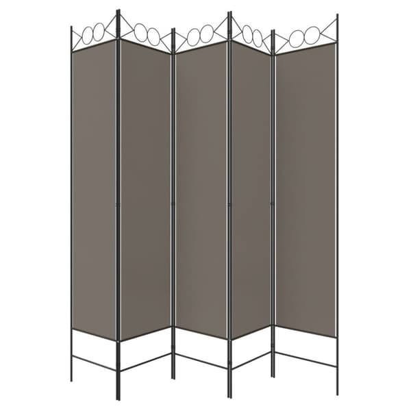 Rumsavdelare 5 paneler antracit 200x200 cm tyg