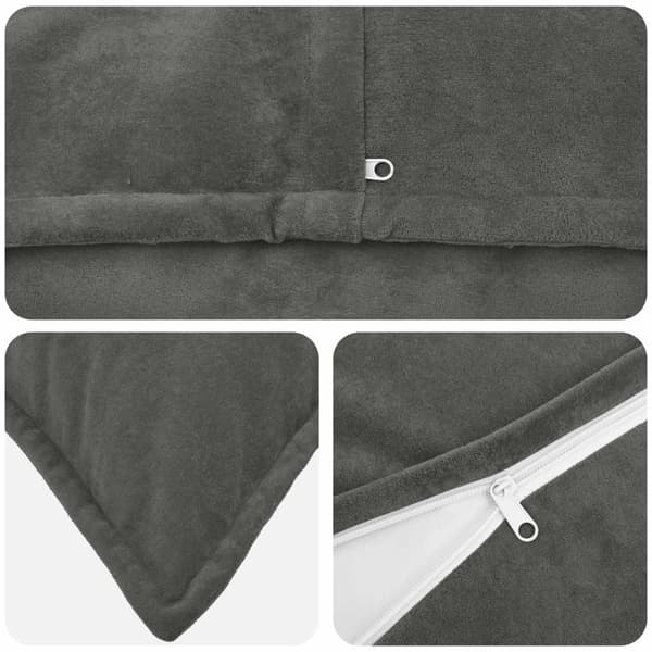 Kudde med kudde HOUTEN 2 st Antracit Mikrofiber Fleece