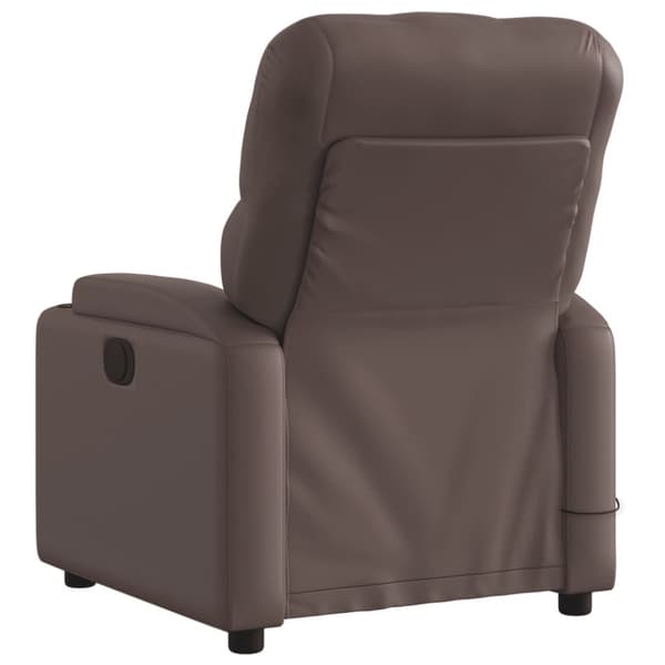 Massagefåtölj brun konstläder