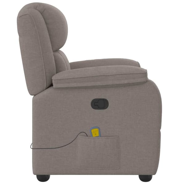 Massagefåtölj taupe tyg