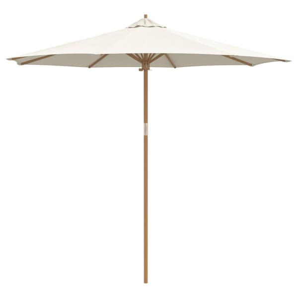 Trädgårdsparasol Rund Ø 270 x 260 cm Bambu Gräddvit