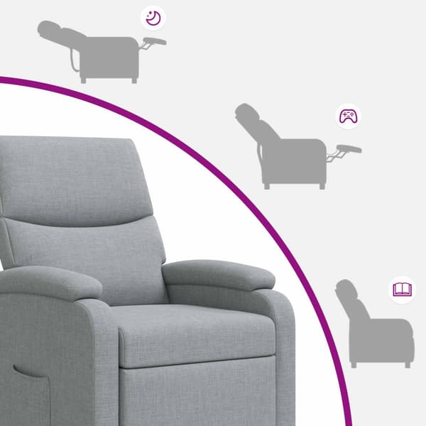 Recliner Ljusgrå Tyg