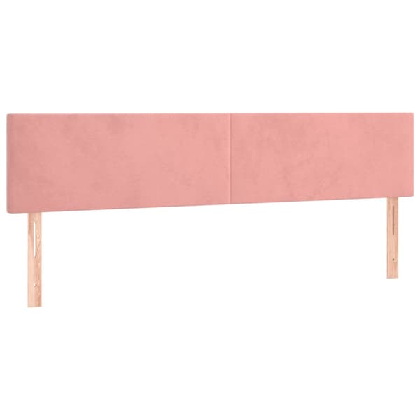 Ramsäng med madrass & LED rosa 200x200 cm sammet