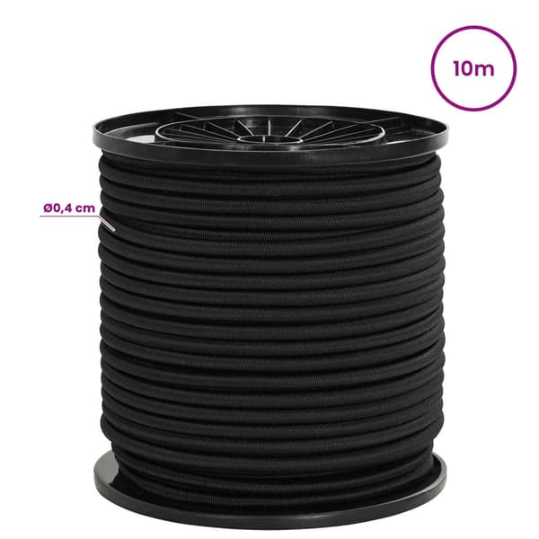 Bungee-rep 4 mm Svart PP och gummi