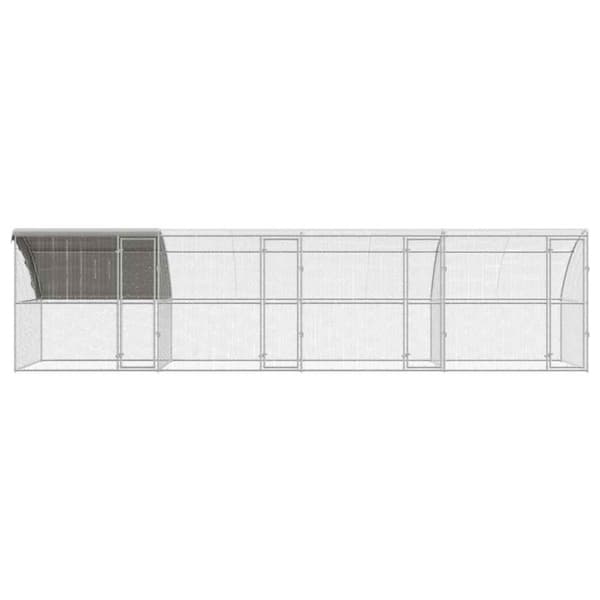 Hönshus 4 pcs Silver 800 x 200 x 200 cm Stål och PE