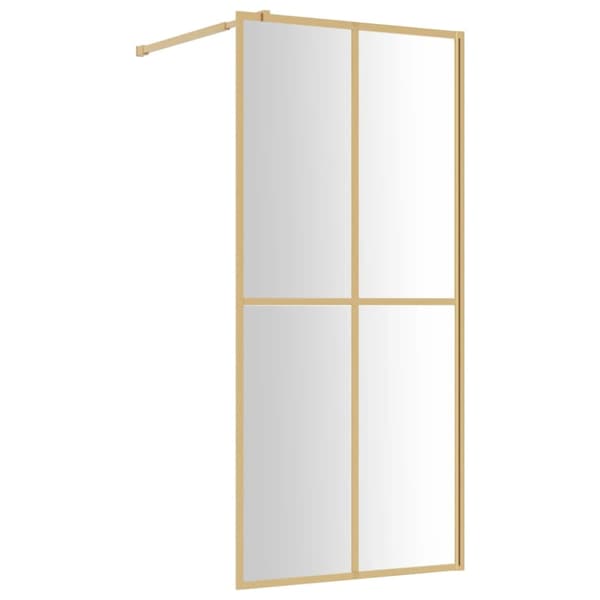 Duschvägg med klart ESG-glas guld 80x195 cm
