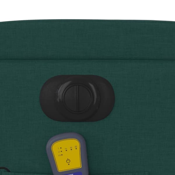 Elektrisk massagefåtölj mörkgrön tyg