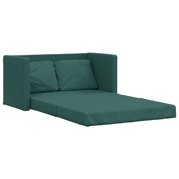 Golvbäddsoffa 2-i-1 mörkgrön 112x174x55 cm tyg