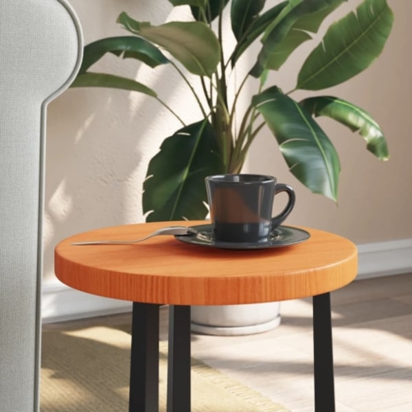 Bordsskiva rund vaxad brun Ø30x2,5 cm massiv furu