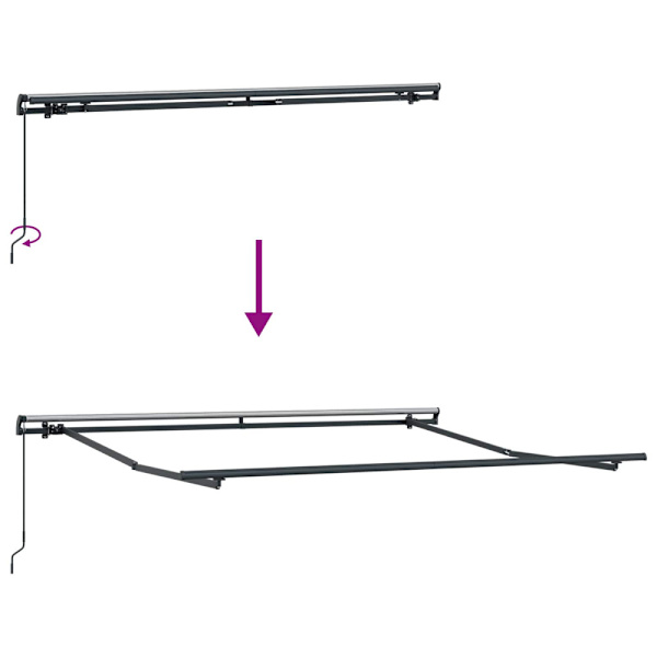 Utfällbar markis Sand 450 × 350 cm Polyester och Stål