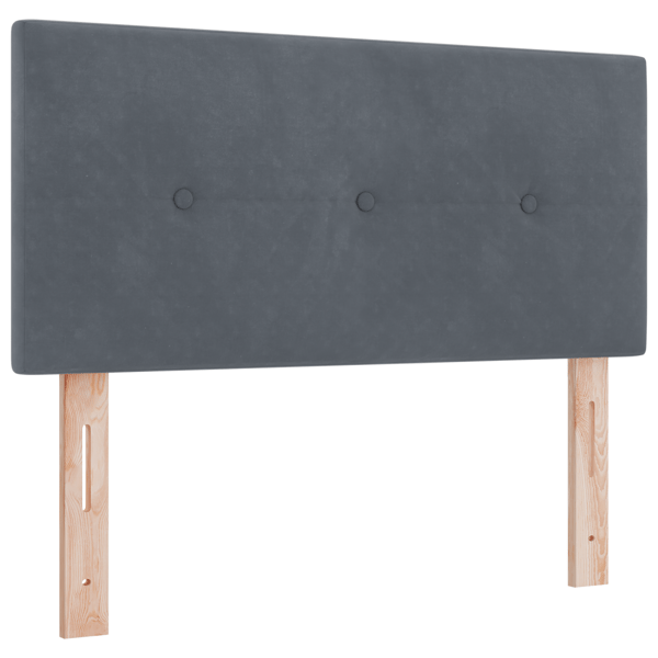 Bäddfjäder med huvudgavel Mörkgrå 100 x 200 cm Sammet