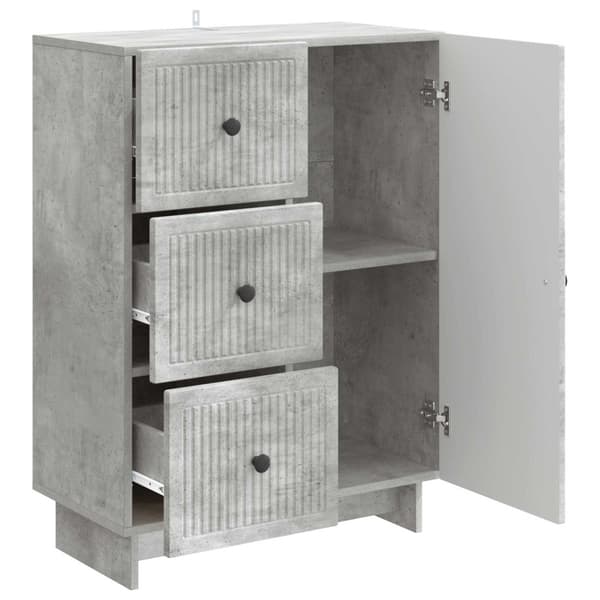 Sideboard med låda Betonggrå 66 x 34,5 x 90 cm Konstruerat trä