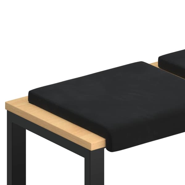 Bänk kudde 4 st Sammet Svart Djup 35 cm
