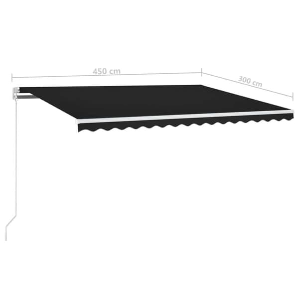 Automatisk markis med vindsensor & LED 450x300 cm antracit