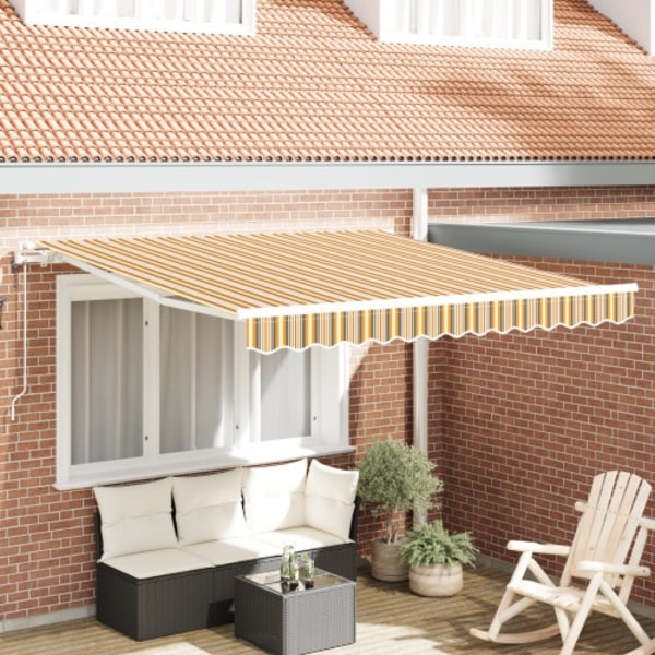 Automatisk Utdragbar Markis Randig Multicolor 350x250 cm
