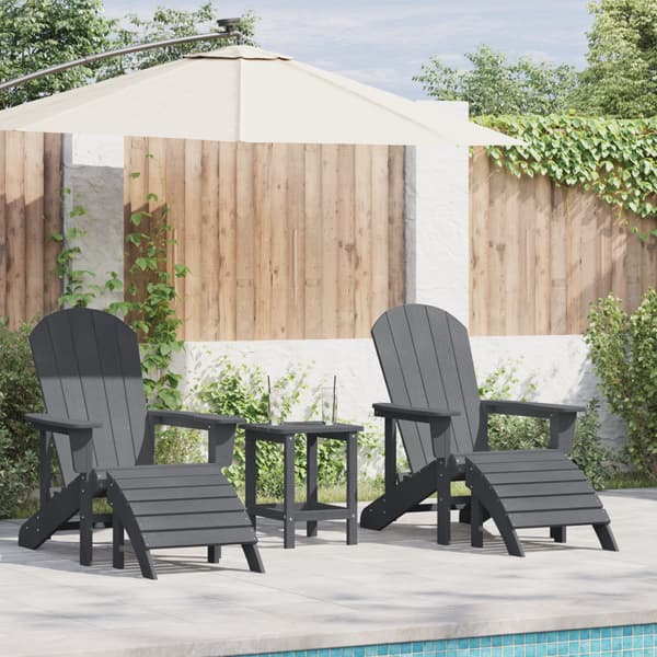 Trädgård Stol 3 pcs Ljusgrå polyeten