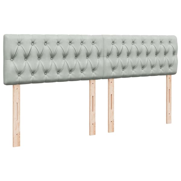 Ramsäng med madrass ljusgrå 180x200 cm sammet