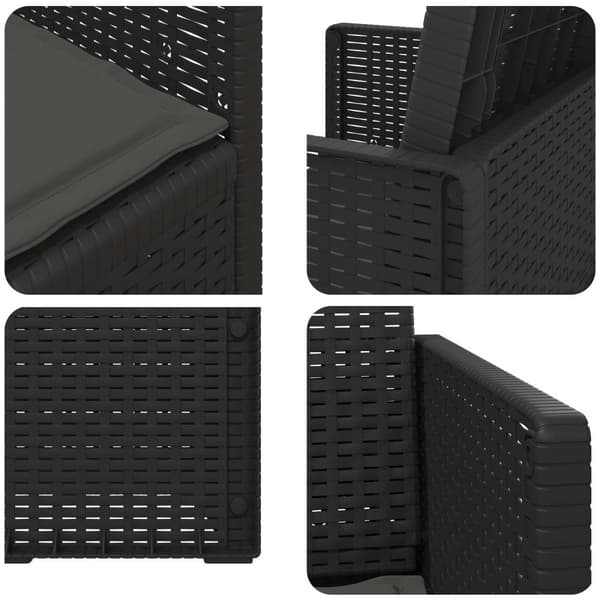 Trädgårdsmatstolar 2 pcs Antracit PP