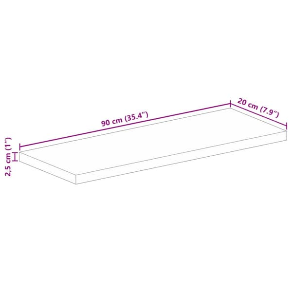 Bordsskiva 90x20x2,5 cm rektangulär massivt mango-trä
