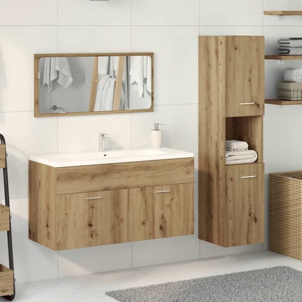 Badrumsmöbler set 3 delar artisan ek konstruerat trä
