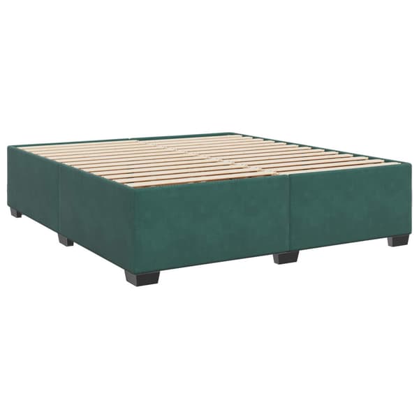 Boxspring säng med madrass och LED Mörkgrön 200 x 200 cm Sammet