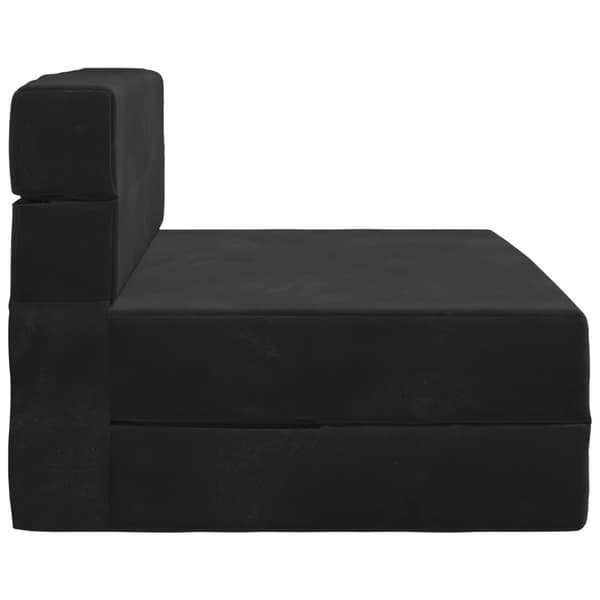Fällsoffa säng Svart 190 x 70 x 15 cm Sammet