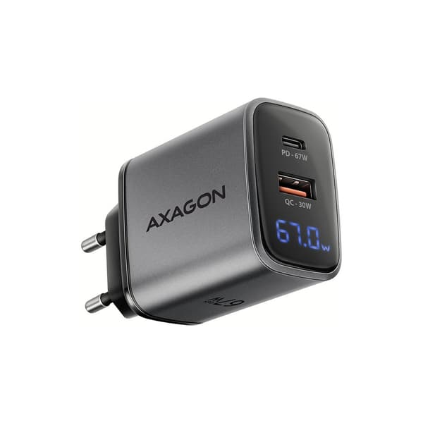 AXAGON strömadapter - USB typ A, USB-C - 67 watt