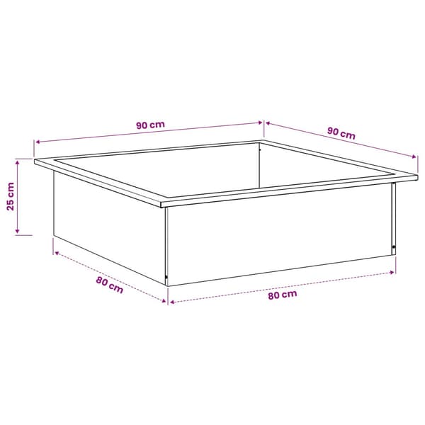 Eldstad ring Svart 90 x 90 x 25 cm Stål