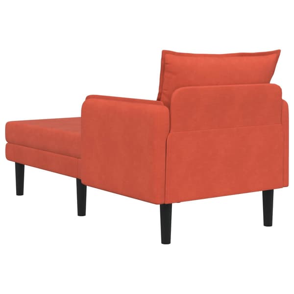 Stor schäslong Röd orange Mockatyg