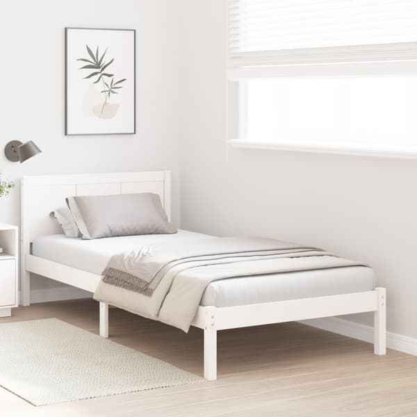 Sängram Vit 100 x 200 cm Massivt tallträ