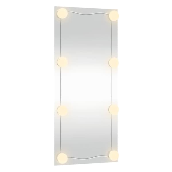 Väggspegel med LED-belysning 40x80 cm glas rektangulär