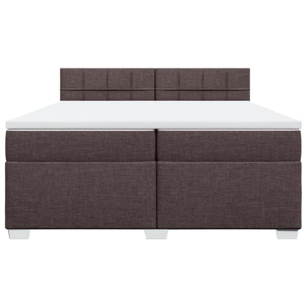 Ramsäng med madrass mörkbrun 200x200 cm tyg