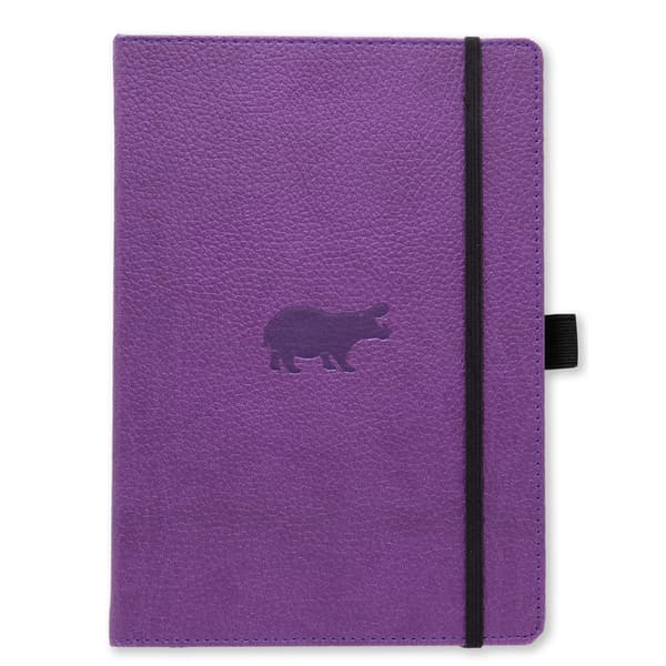 Dingbats* Wildlife A5+ Plain - Purple Hippo Notebook