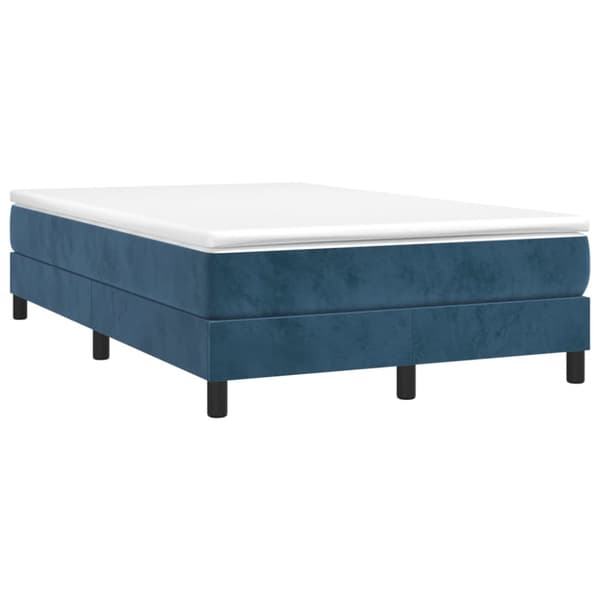 Boxspring-sängram mörkblå 120x200 cm sammet