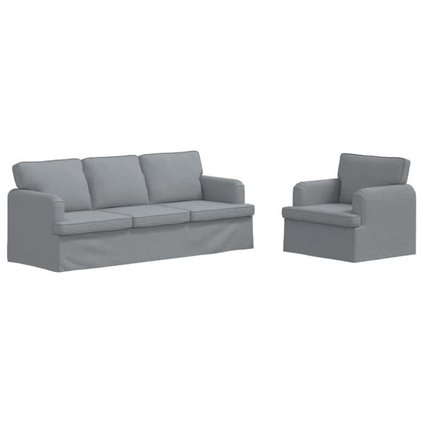 Soffset 2 pcs Ljusgrå 201 x 80 x 85 cm tyg