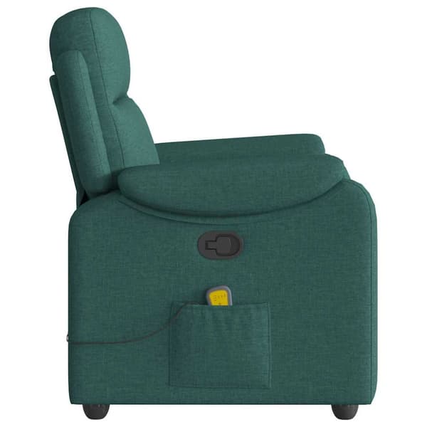 Massagefåtölj mörkgrön tyg