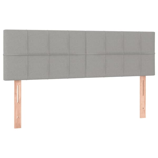 Ramsäng med madrass ljusgrå 140x200 cm tyg