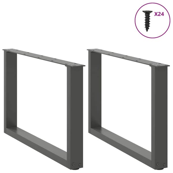 Soffbordsben U-formade 2 st antracit 60x(42-43) cm stål