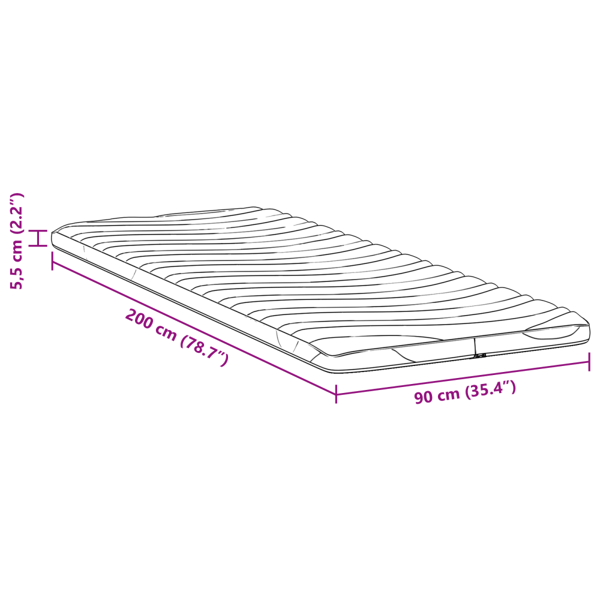 Madrasskydd Vit 90 x 200 cm Stickad tyg