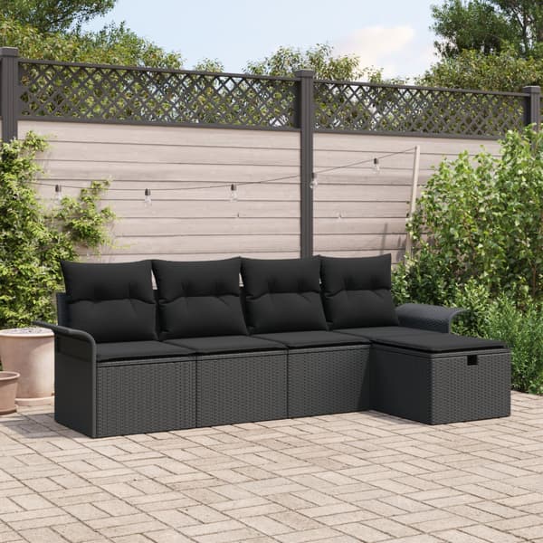 Trädgårdsoffset 5 st Poly rattan