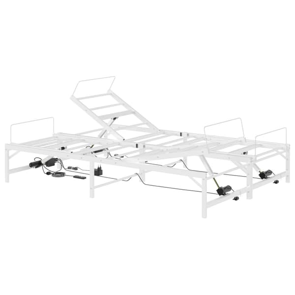 Elektrisk Justerbar Säng Ram Vit 140 x 190 cm Stål