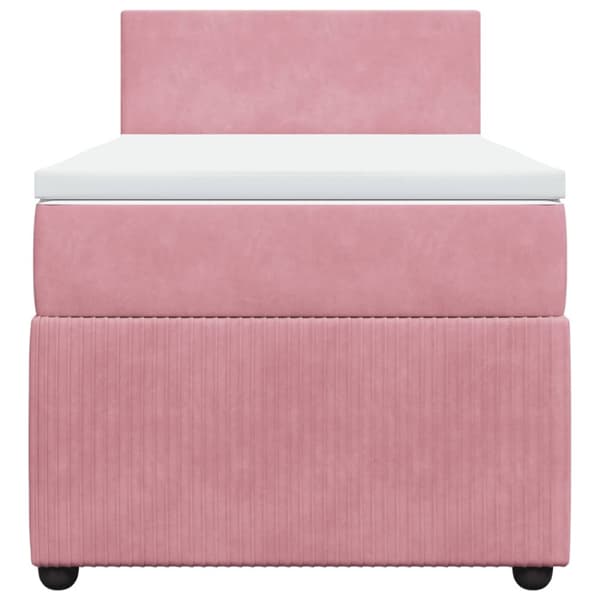 Ramsäng med madrass rosa 100x200 cm sammet