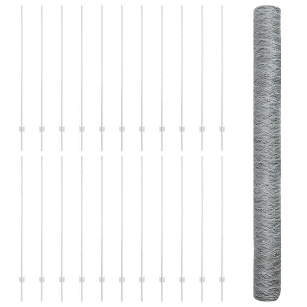 Stängsel med stolpe Silver 1,6 x 50 m Stål