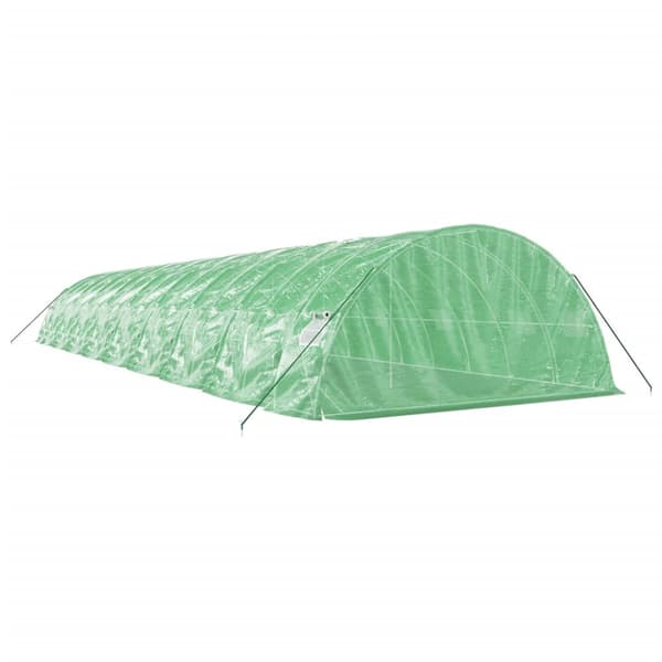 Växthus med stålram grön 90 m² 18x5x2,3 m