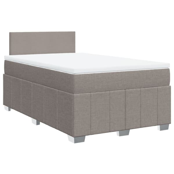 Ramsäng med madrass taupe 120x190 cm tyg