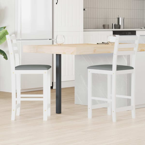 Matstolar 2 pcs Vit 40 x 47,5 x 99,5 cm Massiv Gummiträ