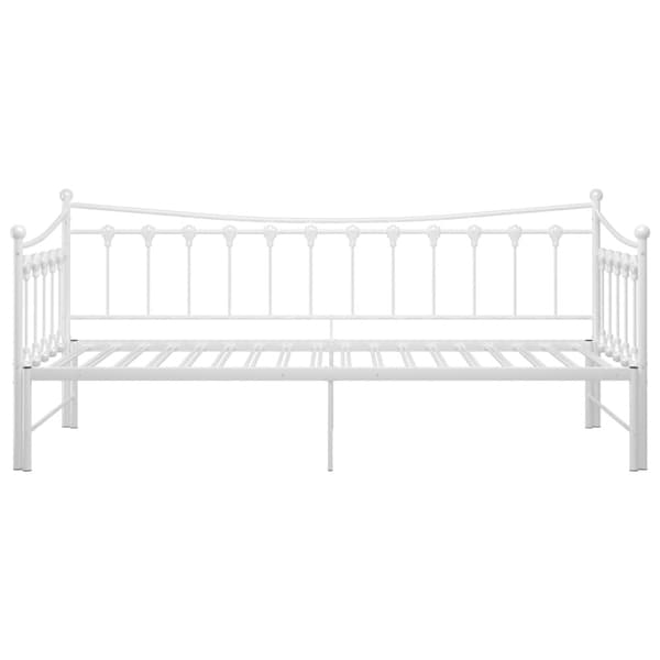 Utdragbar sängram bäddsoffa vit metall 90x200 cm