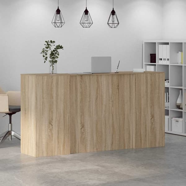 Receptionsdisk sonoma-ek 200x50x103,5 cm konstruerat trä